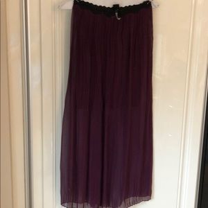 Pleated sheer skirt